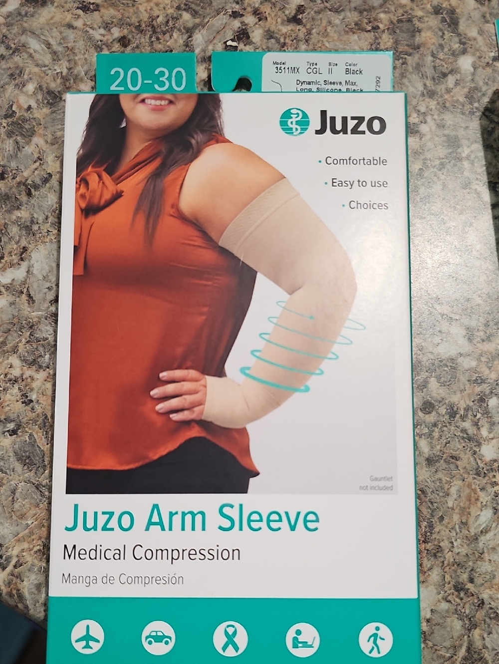 Juzo Beige Medical Compression Arm Sleeve - 20-30 mmHg Beige